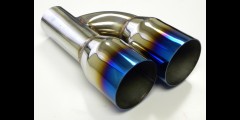 Titanuim Burnt 3.5" Dual Offset Exhaust Tip Polished S.S. Y Pipe