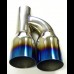 Titanuim Burnt 3.5" Dual Offset Exhaust Tip Polished S.S. Y Pipe